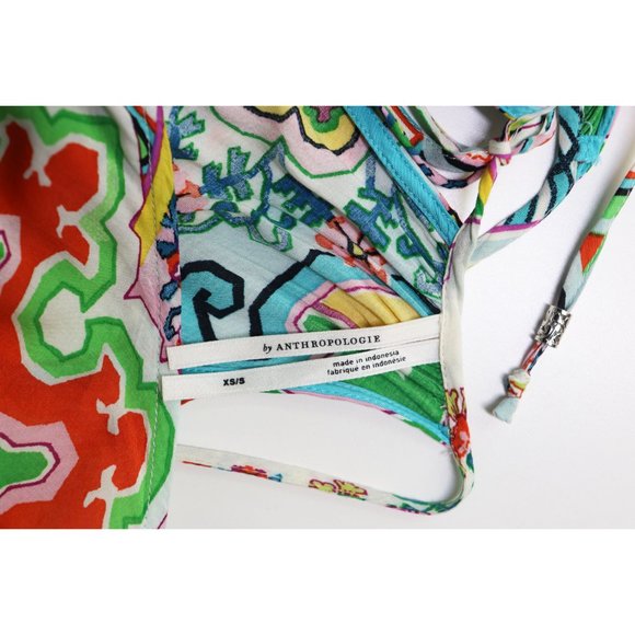 Anthropologie Ella Halter Maxi Dress Tunic Sleeveless Handkerchief Hem XS Small - Picture 5 of 9